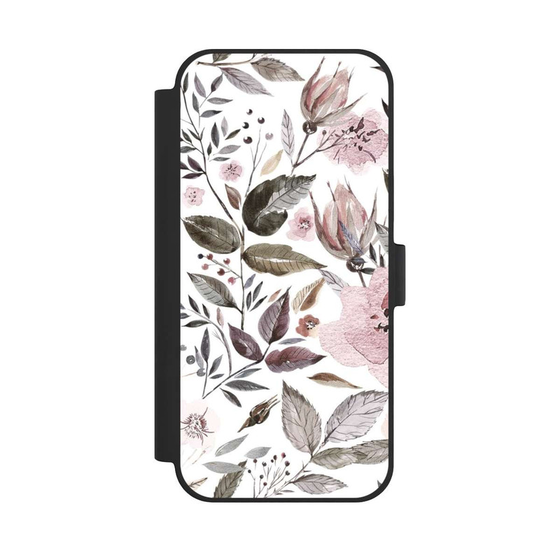 iPhone 15 Plus NIVOflip Aquarell braune Rosenblüten