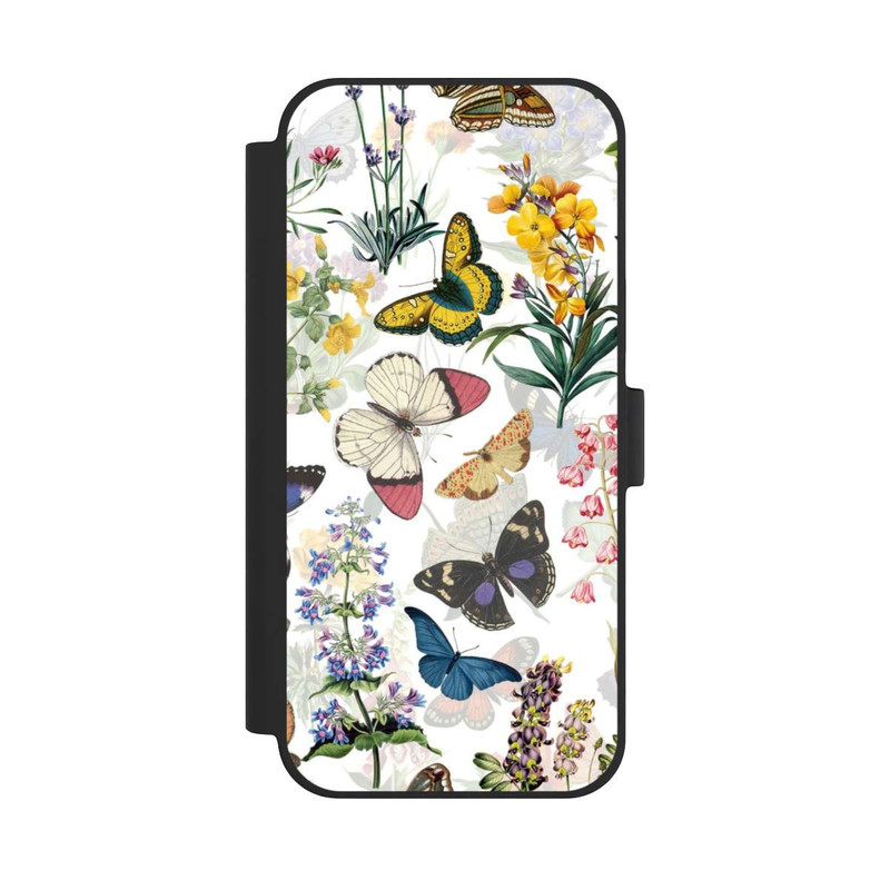 iPhone 15 Plus NIVOflip Feldblumen und Schmetterlinge