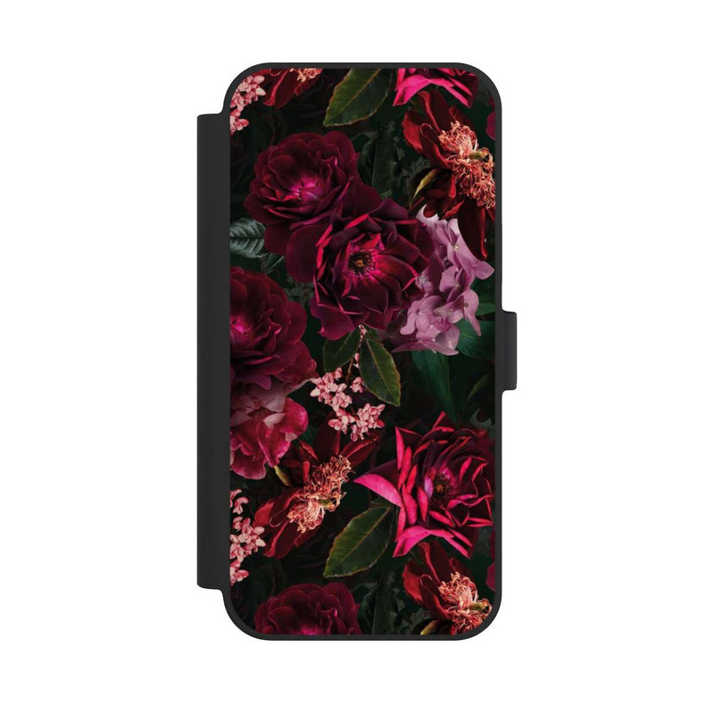 iPhone 15 Plus NIVOflip Fleurs rouge foncé et roses