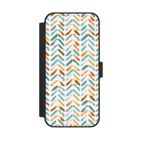 Apple iPhone 15 Plus NIVOflip Elegant Fall Chevron Blue Orange