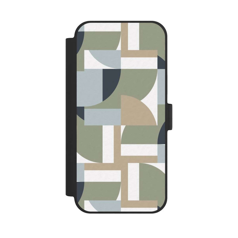 iPhone 15 Plus NIVOflip Polygones futuristes du Bauhaus Beige