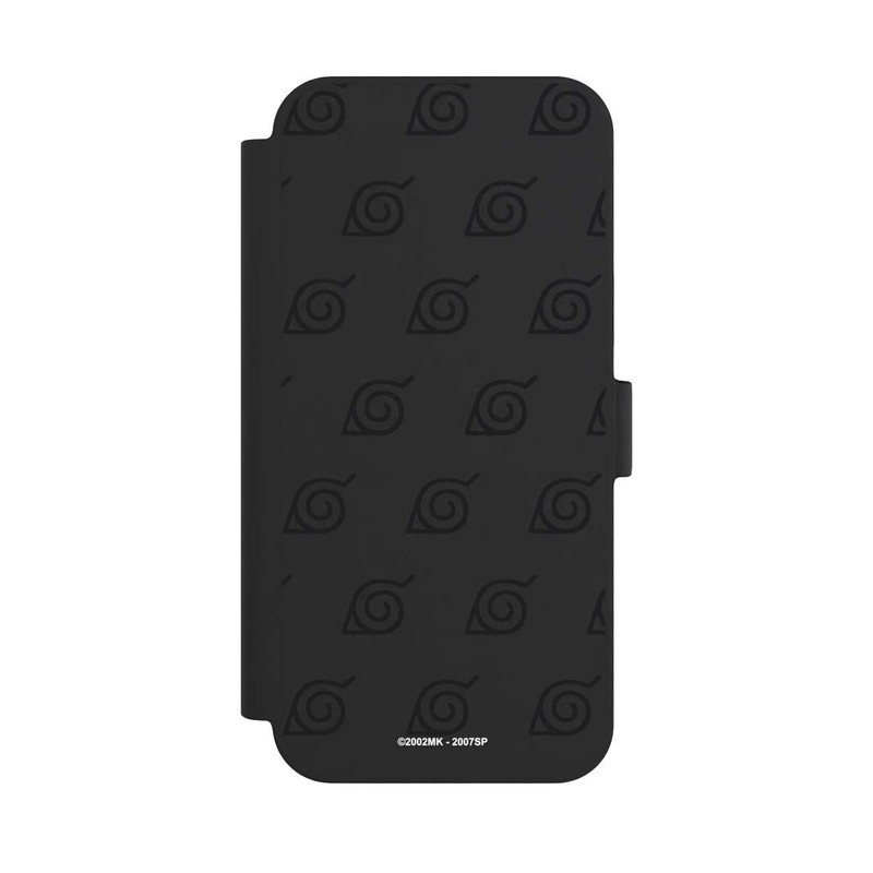 iPhone 15 Plus NIVOflip Konoha Pattern Noir sur Fond Transparent