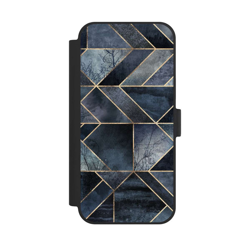 iPhone 15 Plus NIVOflip Nature Abstraite Bleu Foncé