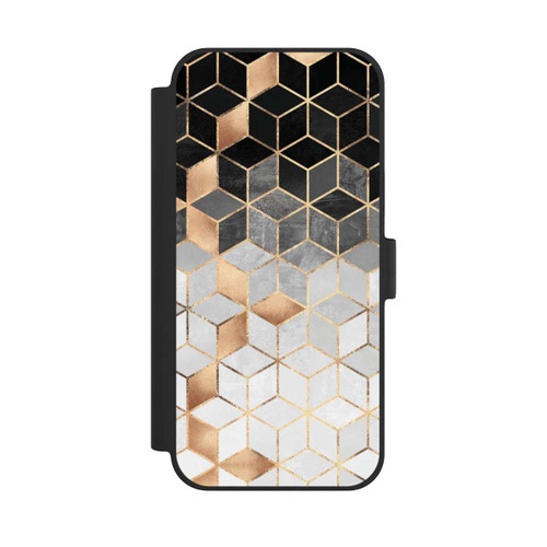 Apple iPhone 15 Plus NIVOflip Würfel dunkel und gold