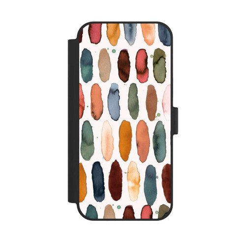 Apple iPhone 15 Plus NIVOflip Aquarellstriche aus mineralischem Terrakotta