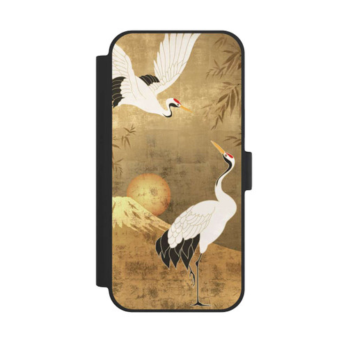 Apple iPhone 15 Plus NIVOflip Kraniche Gold Japan 1