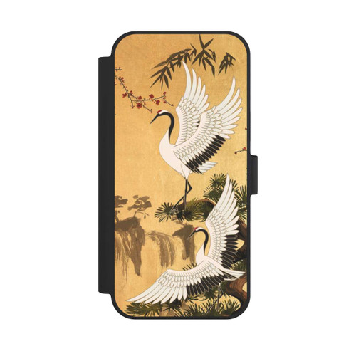 Apple iPhone 15 Plus NIVOflip Cranes Gold Japan 2