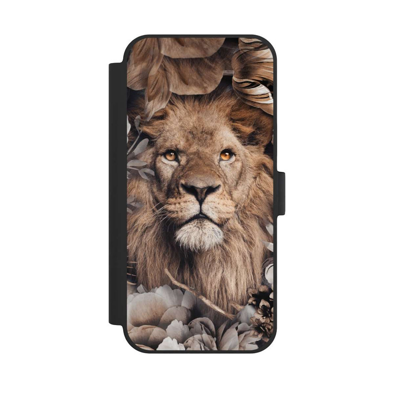 iPhone 15 Plus NIVOflip Lion & Fleurs Beiges