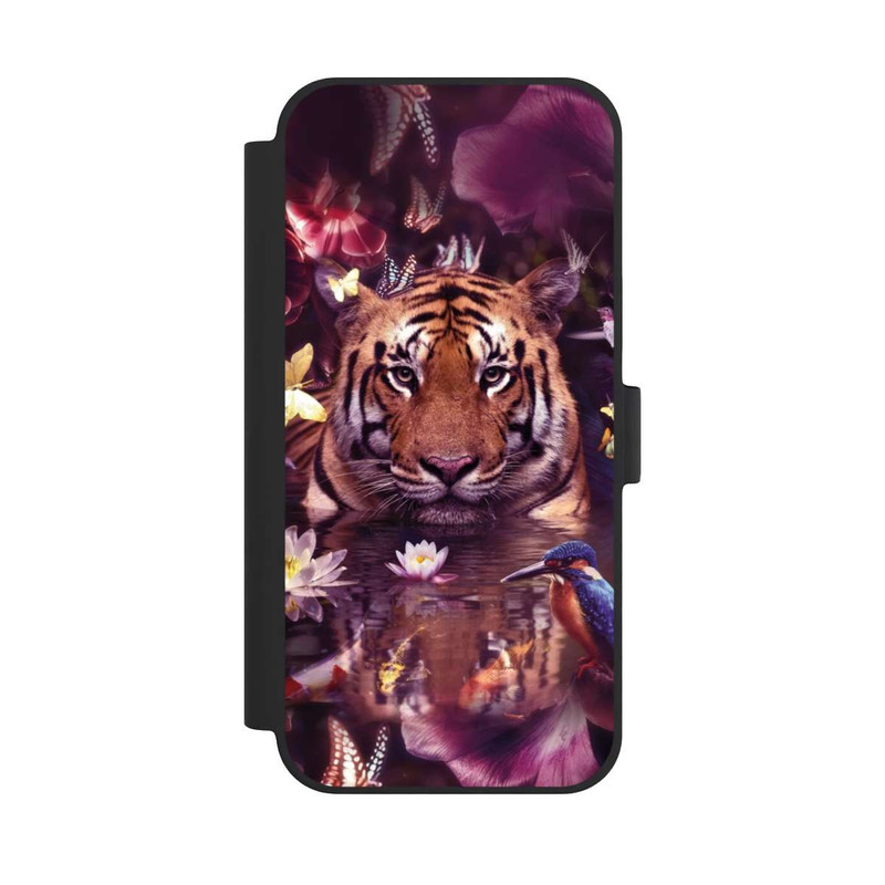 iPhone 15 Plus NIVOflip Tiger Blumenrahmen