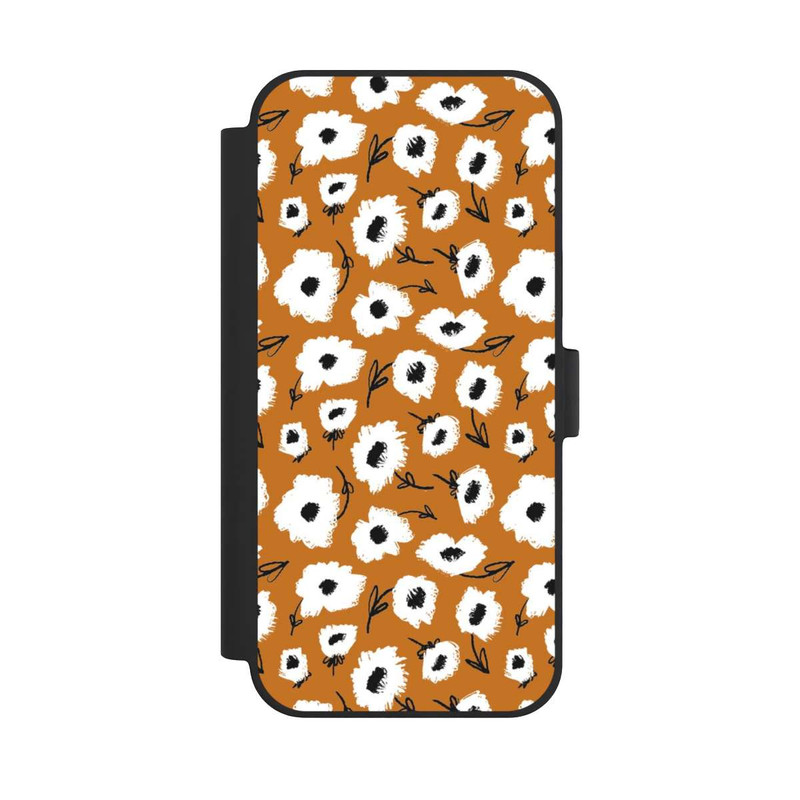 iPhone 15 Plus NIVOflip Blumenmuster Ocker