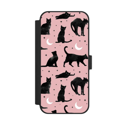 Apple iPhone 15 Plus NIVOflip Katzen und Mond auf Rosa