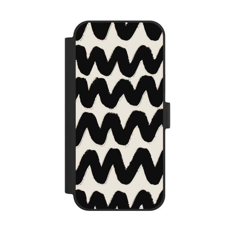 iPhone 15 Plus NIVOflip Schwarzes Wellenmuster