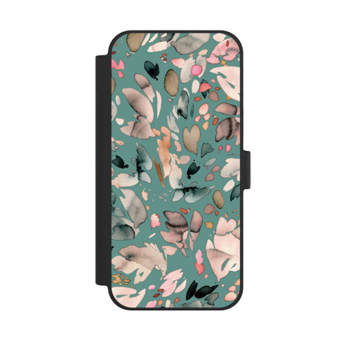 Apple iPhone 15 Plus NIVOflip Abstrakte Blumenblätter grün