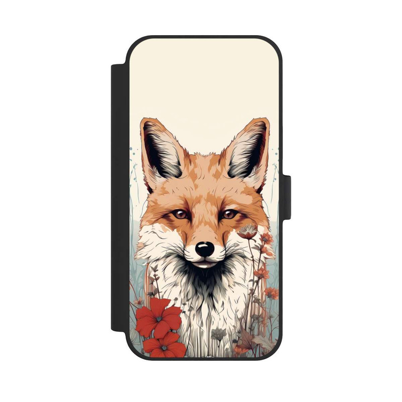 iPhone 15 Plus NIVOflip Renard avec des fleurs