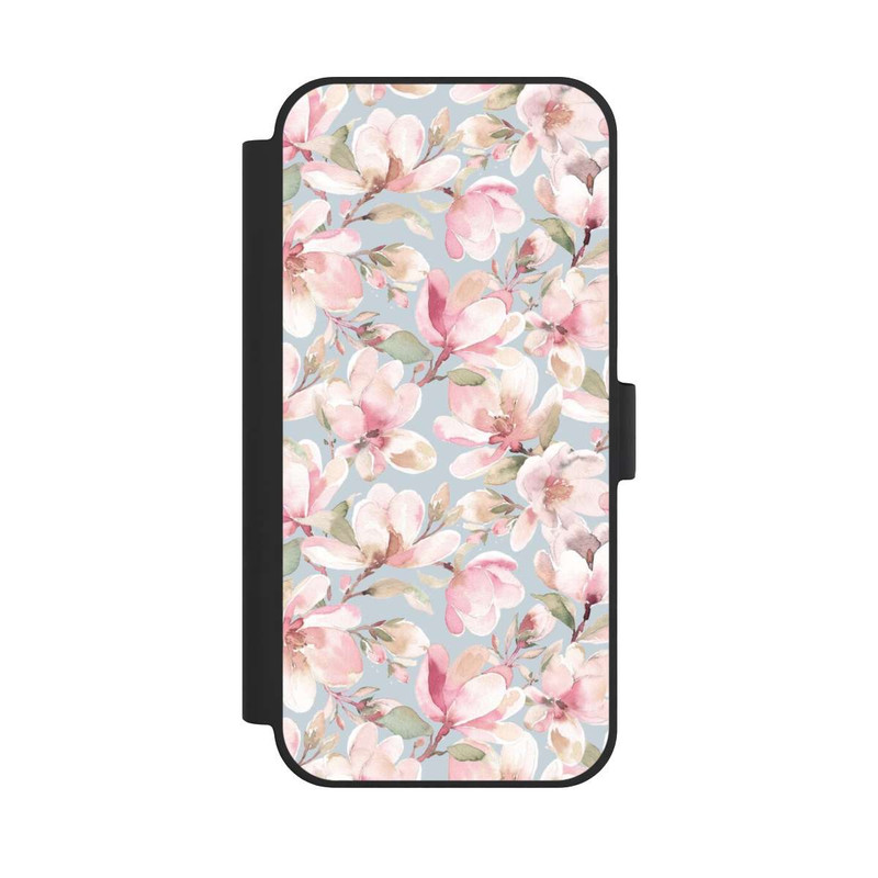 iPhone 15 Plus NIVOflip Magnolien Blumen Pastellrosa