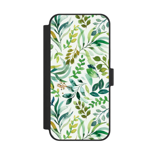 Apple iPhone 15 Plus NIVOflip Aquarell Palmenblätter Botanisch Grün