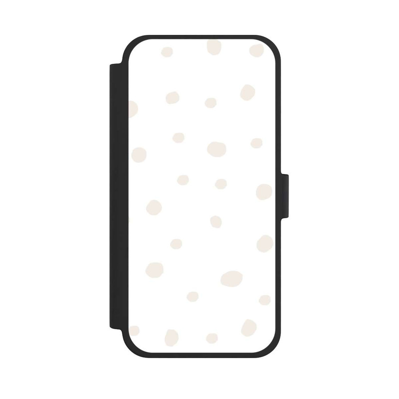 iPhone 15 Plus NIVOflip Motif à Pois Blanc Marron