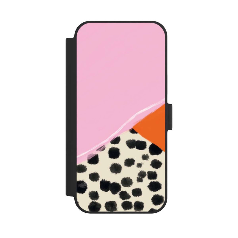 iPhone 15 Plus NIVOflip Pink and Orange Modern Art with Dots