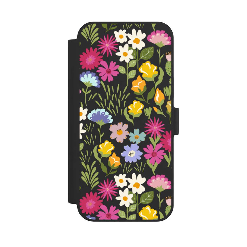 iPhone 15 Plus NIVOflip Bunte Sommerblumen Transparent