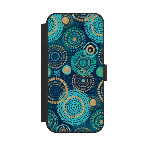 Apple iPhone 15 Plus NIVOflip Blockprint India Teal Gold