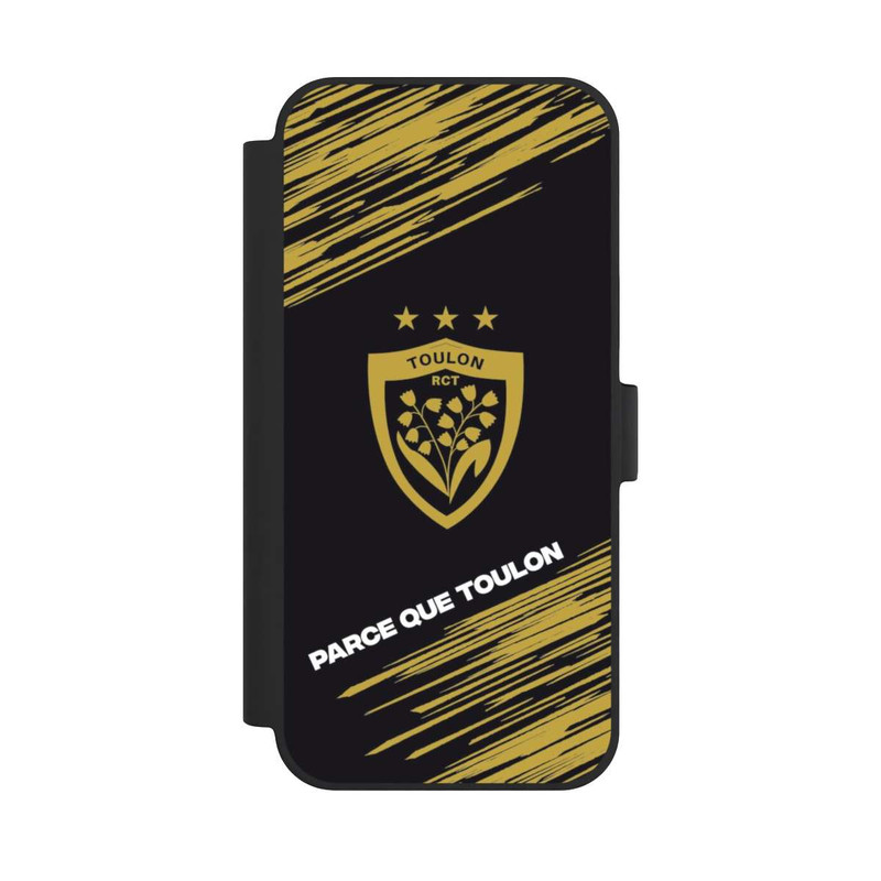 iPhone 15 Plus NIVOflip RCT Logo Gold Monochrom