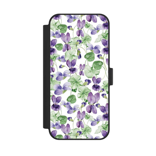 Apple iPhone 15 Plus NIVOflip Purple Wildflowers Pattern Watercolor