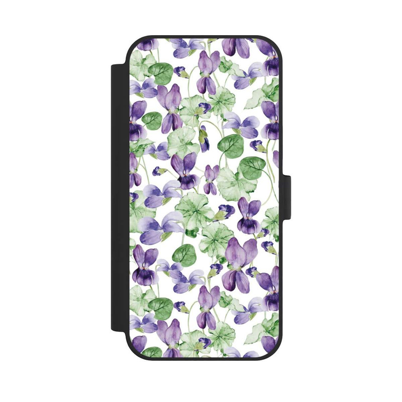 iPhone 15 Plus NIVOflip Purple Wildflowers Pattern Watercolor
