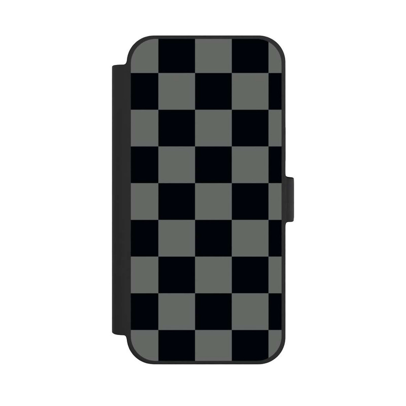 iPhone 15 Plus NIVOflip Schachbrett Schwarz Grau