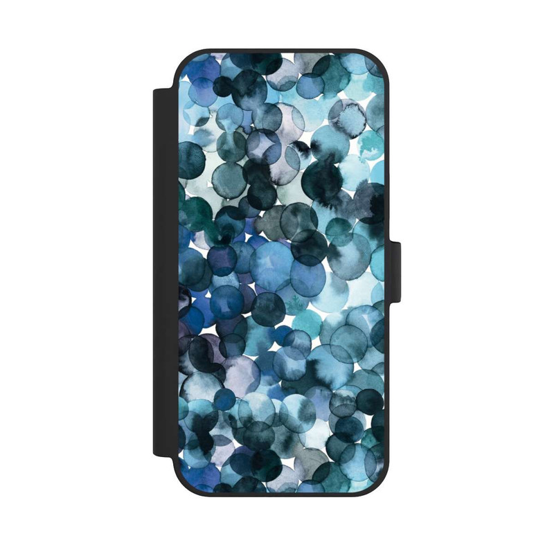 iPhone 15 Plus NIVOflip Blätterzauber Blau