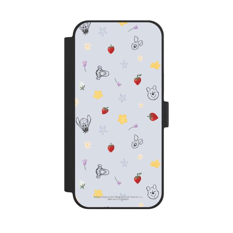 iPhone 15 Plus NIVOflip Winnie Puuh und Freunde Erdbeer Muster Blau