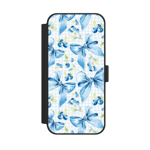 Apple iPhone 15 Plus NIVOflip Blaue Schleifen und Blaubeeren mit KI