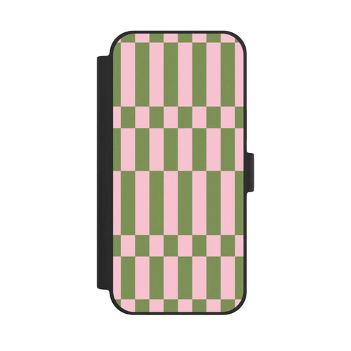 Apple iPhone 15 Plus NIVOflip Thème à Carreaux Sauge et Rose