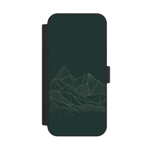 Apple iPhone 15 Plus NIVOflip Berg Line Art Grün