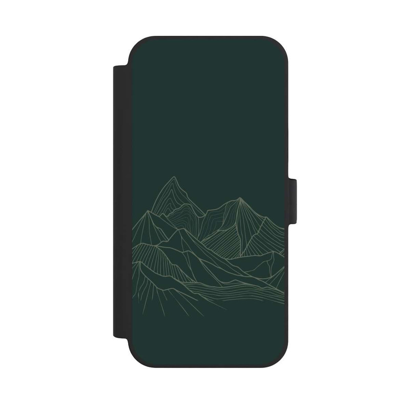 iPhone 15 Plus NIVOflip Dessin Au Trait De Montagne Vert