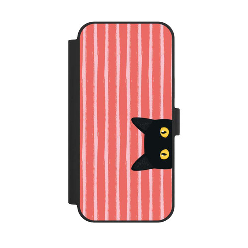 Apple iPhone 15 Plus NIVOflip Schwarze Katze Gestreift Orange