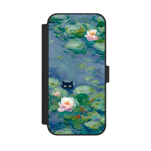 Apple iPhone 15 Plus NIVOflip Cat in the Pond Monet Painting