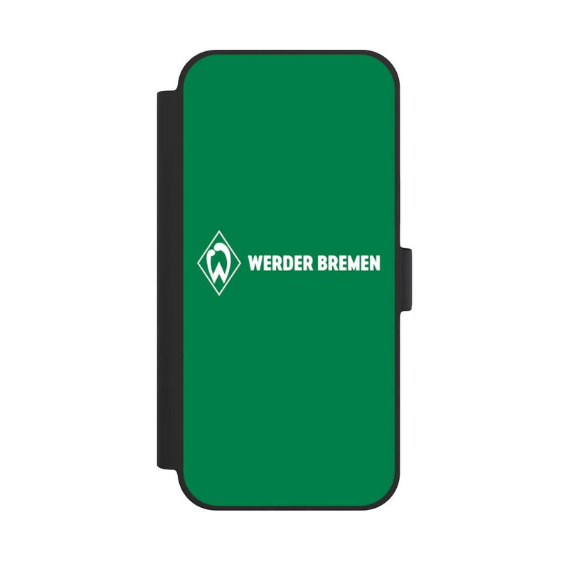 iPhone 15 Plus NIVOflip Werder Bremen Schriftzug Raute Grün