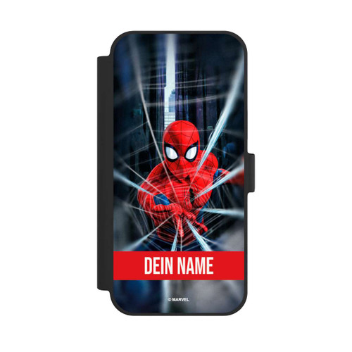 Apple iPhone 15 Plus NIVOflip Spiderman Webs in Action Personalisierbar