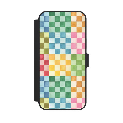 Apple iPhone 15 Plus NIVOflip Checkerboard Watercolor Chess Geometric Red