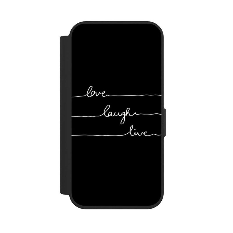 iPhone 15 Pro NIVOflip Love Laugh Live weiß/schwarz