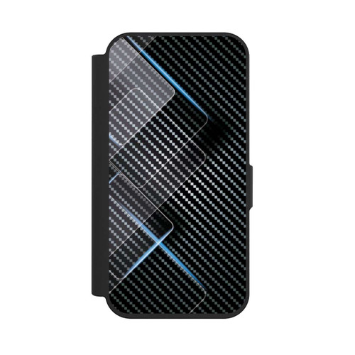 Apple iPhone 15 Pro NIVOflip Lignes Bleues Carbones