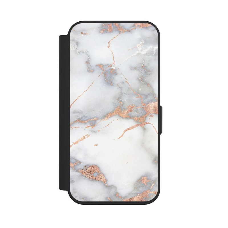 iPhone 15 Pro NIVOflip Marbre Blanc et Doré