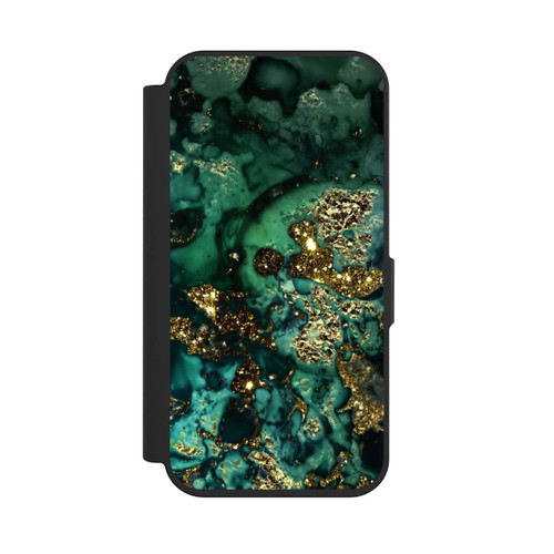 Apple iPhone 15 Pro NIVOflip Cyan Glitzer Marmorlook