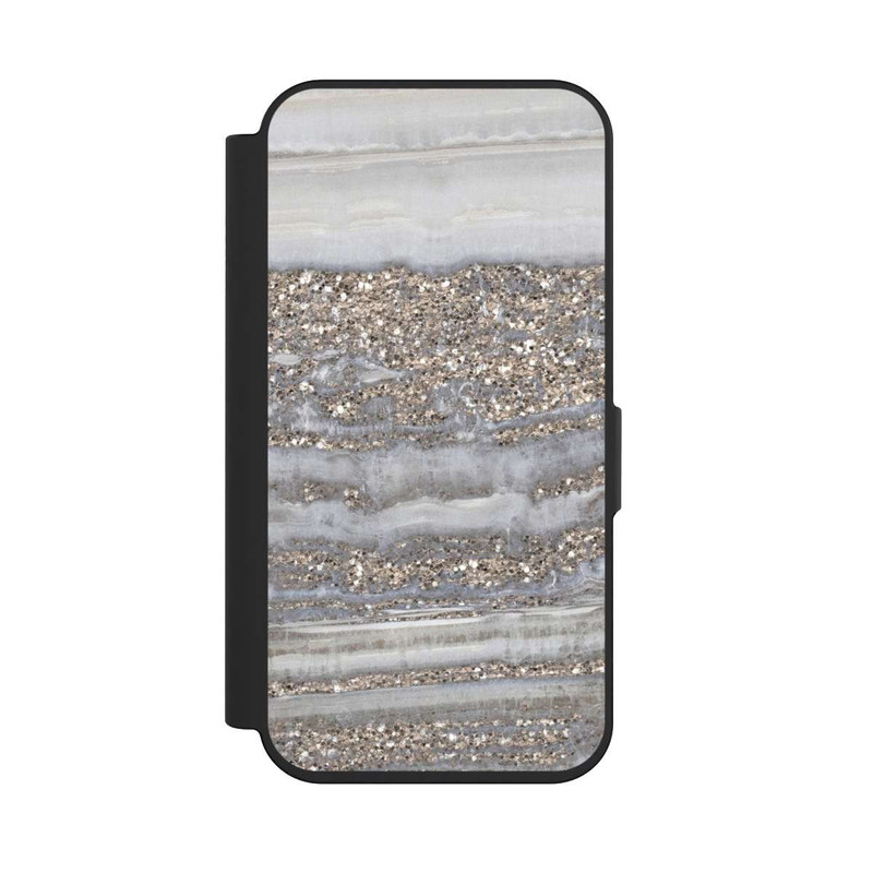 iPhone 15 Pro NIVOflip White Glitter Marble Look
