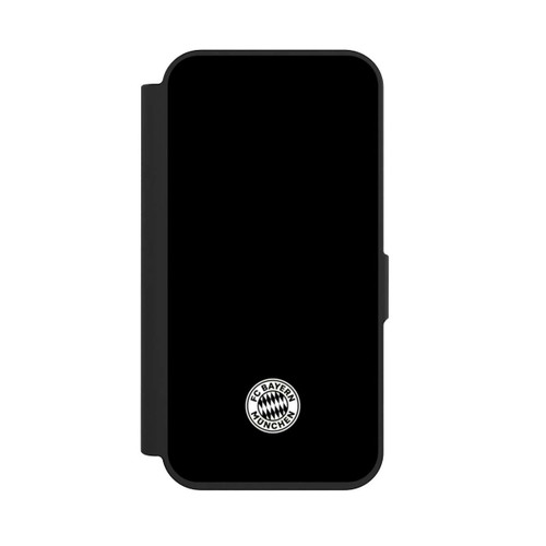 Apple iPhone 15 Pro NIVOflip Klassisches FCB Logo Klein - Weiß auf Schwarz