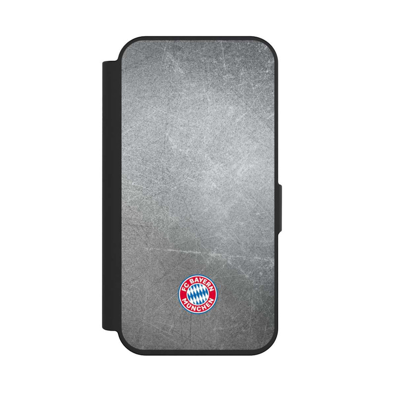 iPhone 15 Pro NIVOflip Klassisches FCB Logo Klein - Bunt auf Metalllook