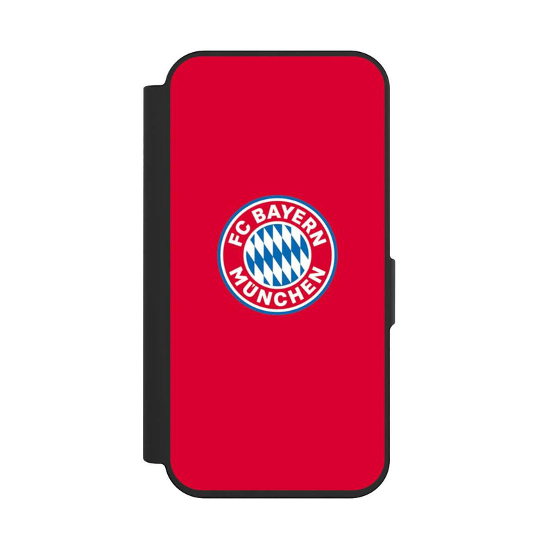 iPhone 15 Pro NIVOflip FCB Logo sur fond rouge