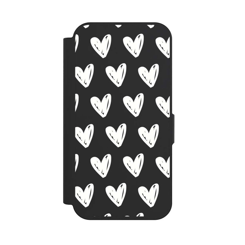 iPhone 15 Pro NIVOflip White Hearts transparent