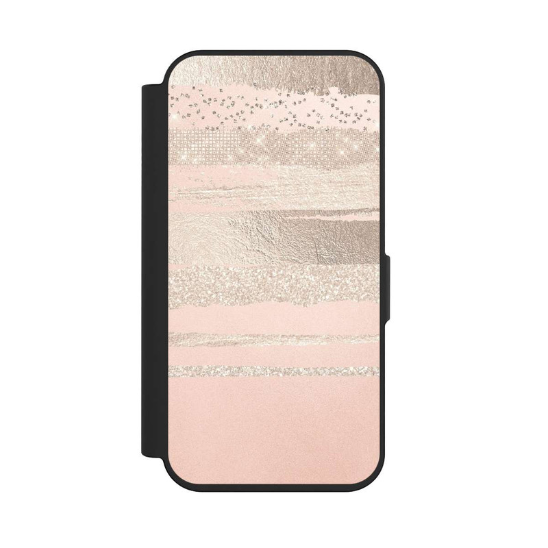 iPhone 15 Pro NIVOflip Glitzerschichten (Rosé/Silver) Glitterlook