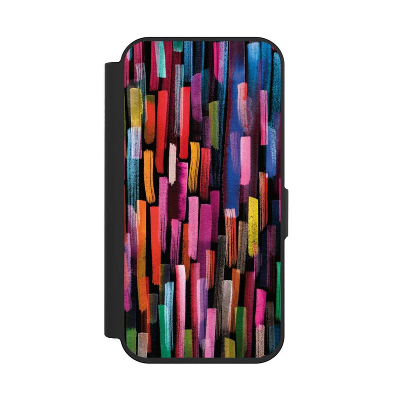 iPhone 15 Pro NIVOflip Bunte Pinselstriche schwarz
